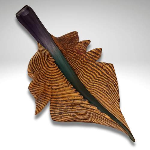 GBG-048 Leaf, Arbor Sculpture Gold, Topaz $635 at Hunter Wolff Gallery